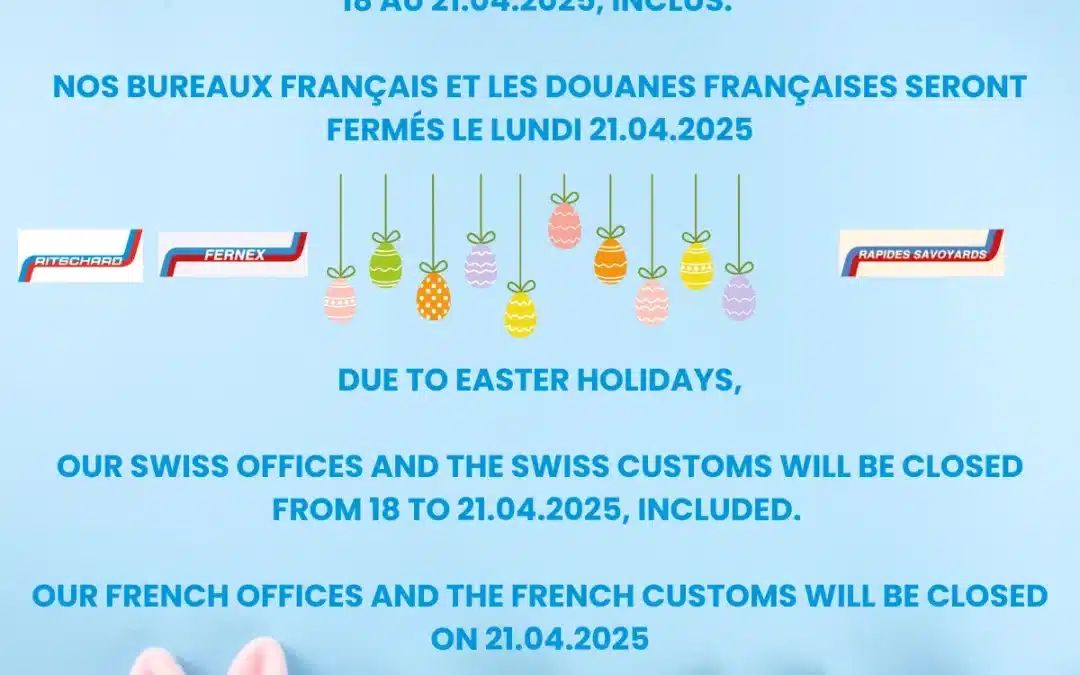 Fermeture Pâques 2025
