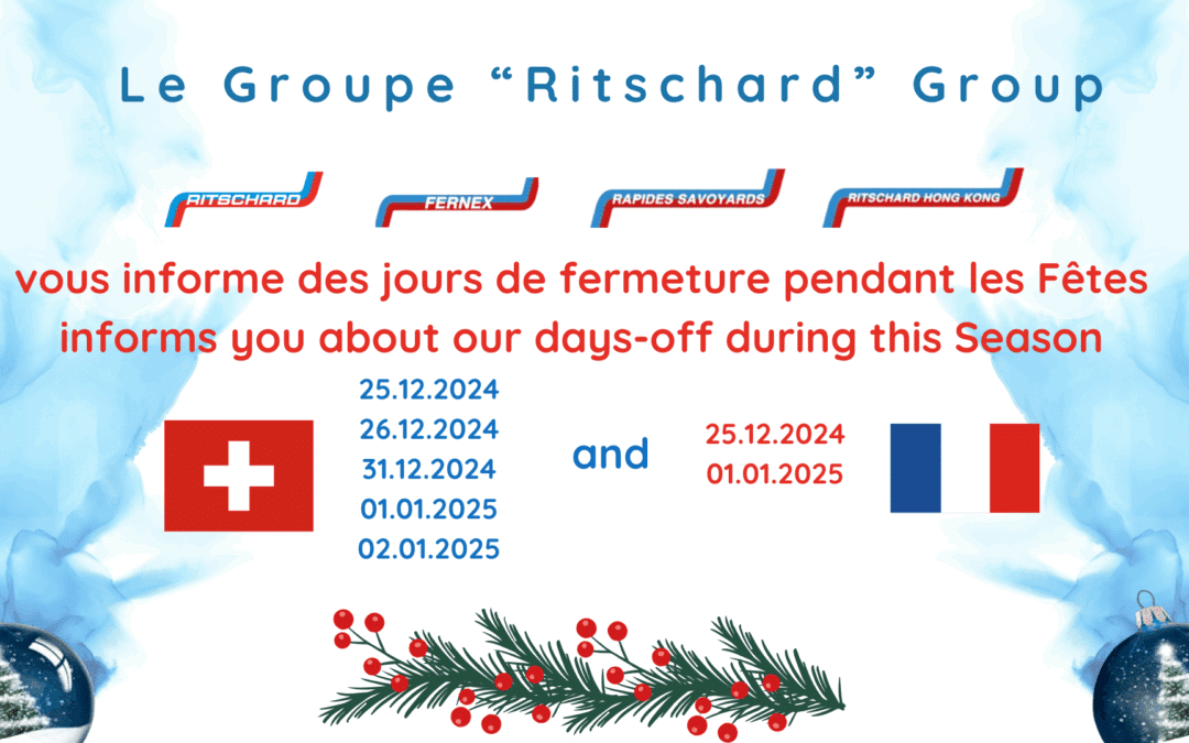 Fermetures pendant les Fêtes