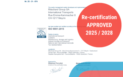 Renewal ISO9001 Ritschard Group’s Certification