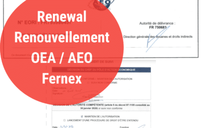 RENOUVELLEMENT AGRÉMENT OEA DE NOTRE FILIALE FRANÇAISE FERNEX